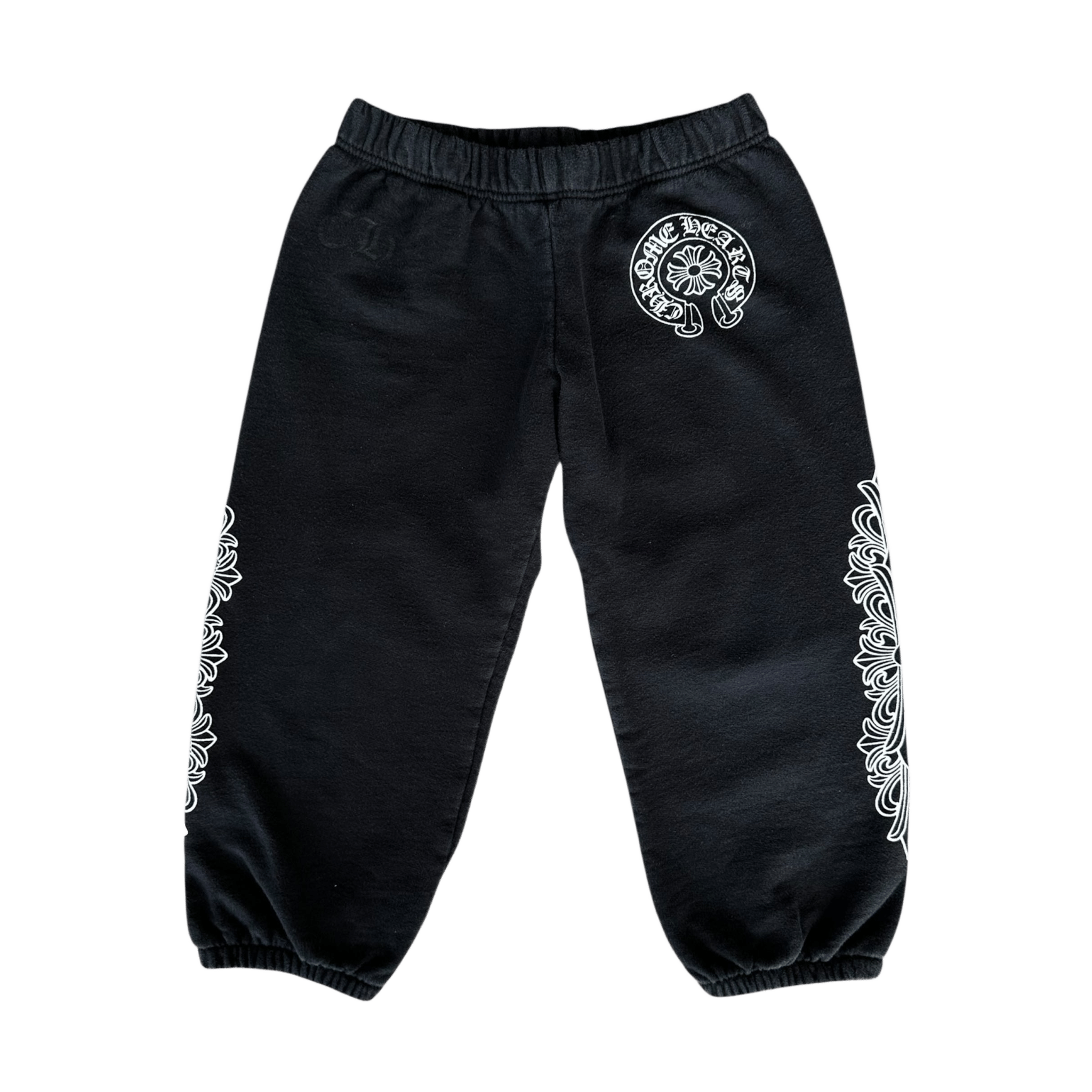 Chrome Hearts Black & White Horseshoe Logo Kids Sweatpants - Morely TrendsChrome Hearts Type here:)