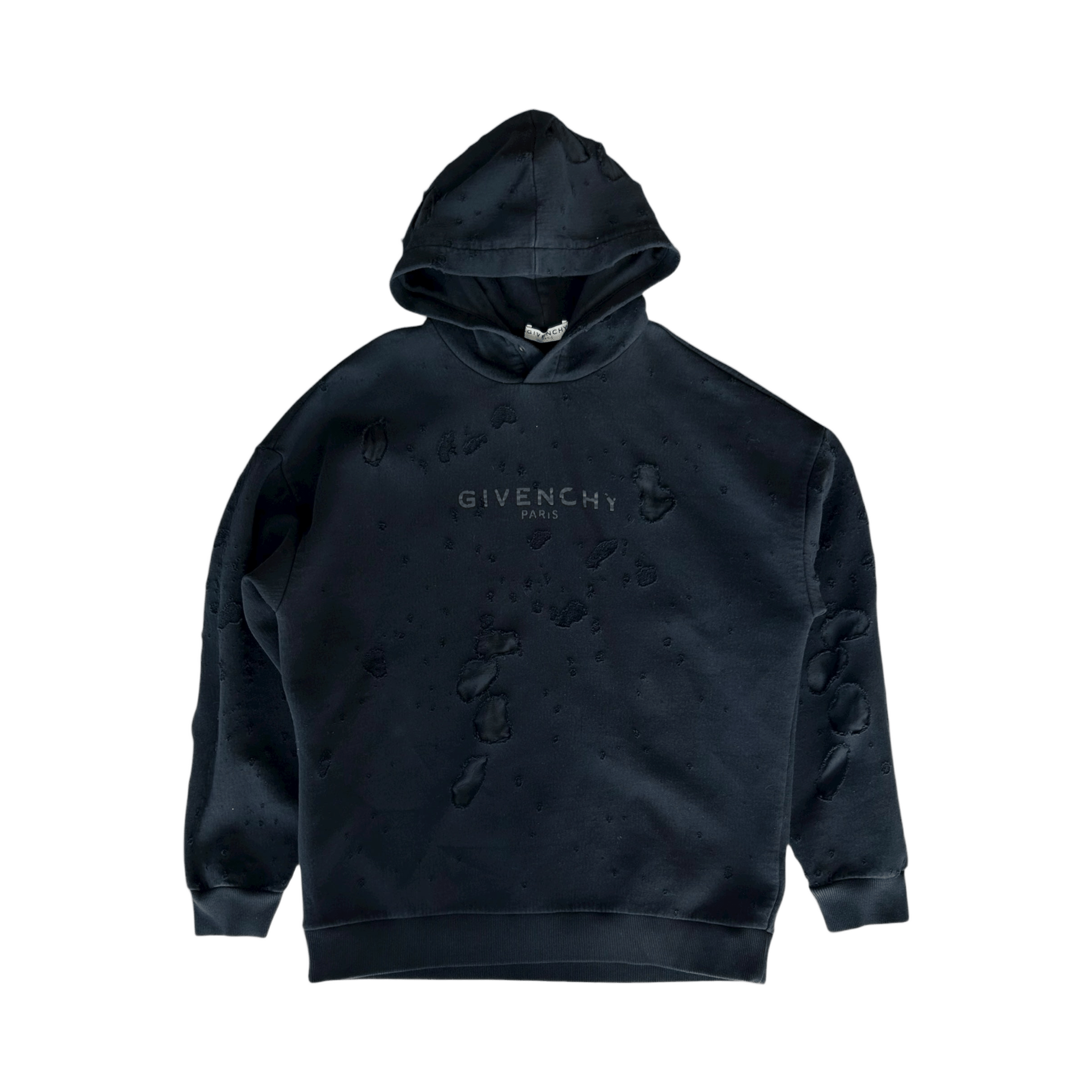 Givenchy Black & White Distressed Logo Hoodie - Morely TrendsGivenchy Type here:)