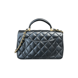 Chanel Black Lambskin Quilted Mini Top Handle Flap Bag - Morely TrendsChanel Type here:)