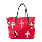 Chrome Hearts Red Leather Cross Patch Tote Bag - Morely TrendsChrome Hearts Type here:)