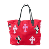 Chrome Hearts Red Leather Cross Patch Tote Bag - Morely TrendsChrome Hearts Type here:)