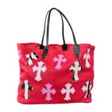 Chrome Hearts Red Leather Cross Patch Tote Bag - Morely TrendsChrome Hearts Type here:)