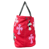 Chrome Hearts Red Leather Cross Patch Tote Bag - Morely TrendsChrome Hearts Type here:)