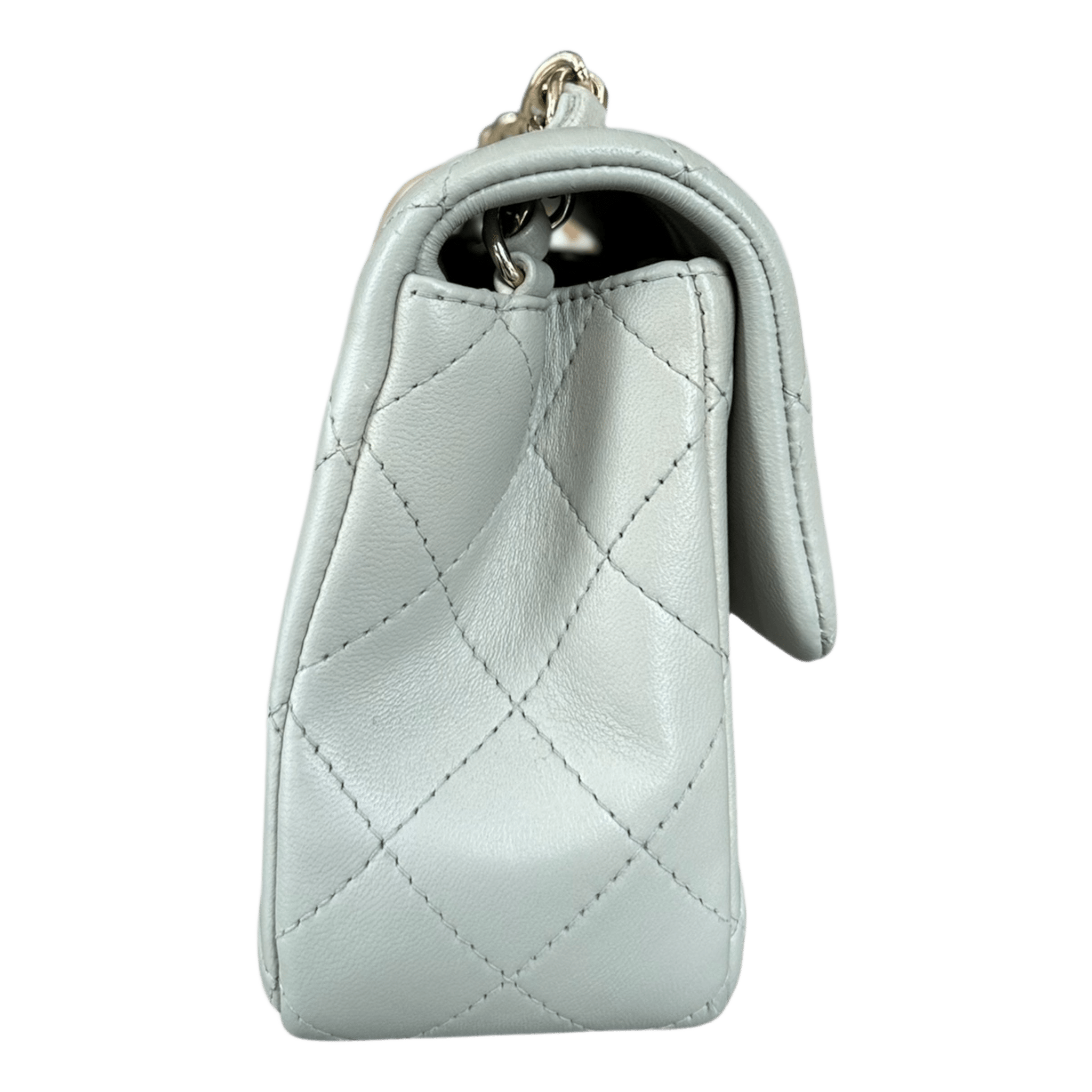 Chanel Grey Mini Rectangular Classic Flap Bag - Morely TrendsChanel Type here:)