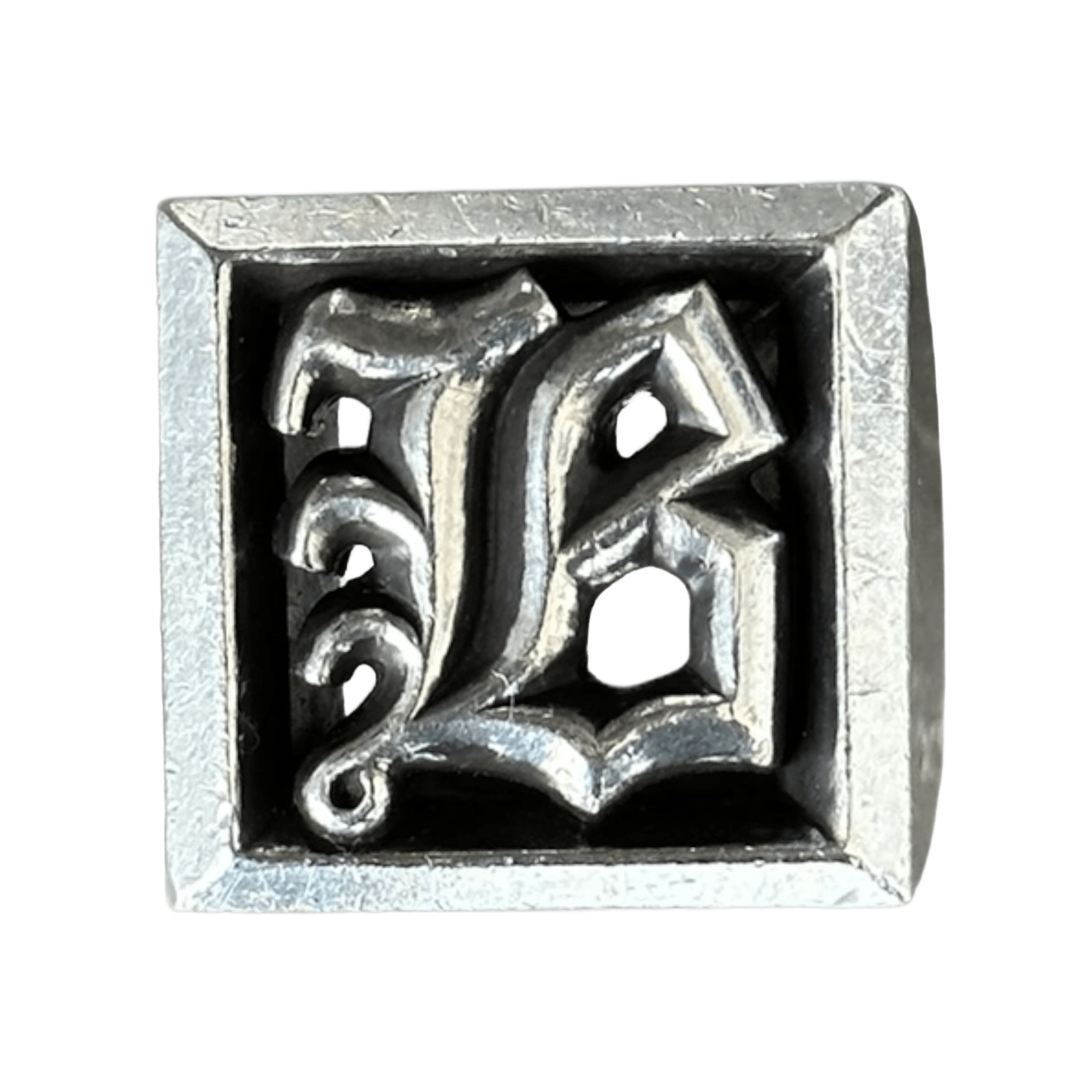 Chrome Hearts Silver B Letter Block Ring - Morely TrendsChrome Hearts Type here:)