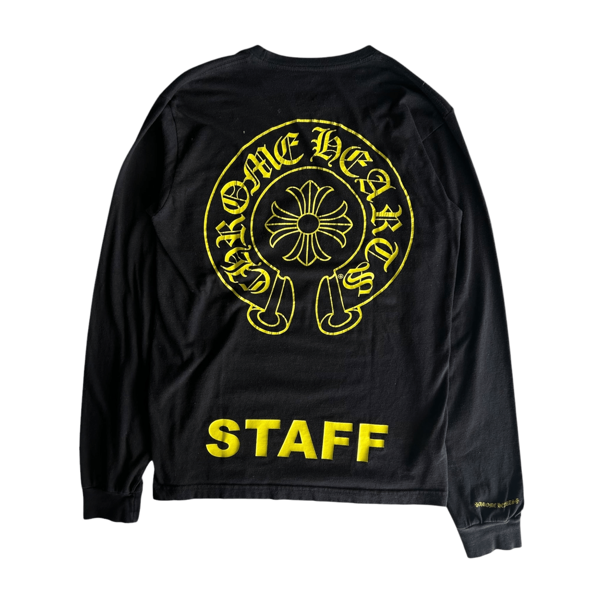 Chrome Hearts Black & Yellow Staff Horseshoe Logo Longsleeve T-Shirt - Morely TrendsChrome Hearts Type here:)