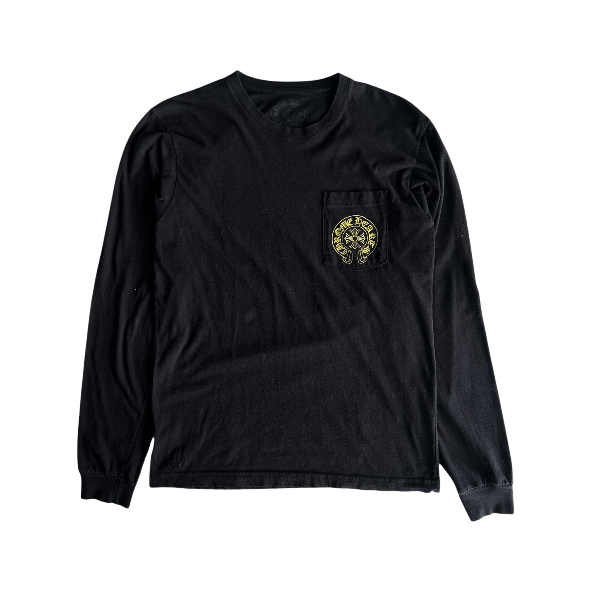 Chrome Hearts Black & Yellow Staff Horseshoe Logo Longsleeve T-Shirt - Morely TrendsChrome Hearts Type here:)