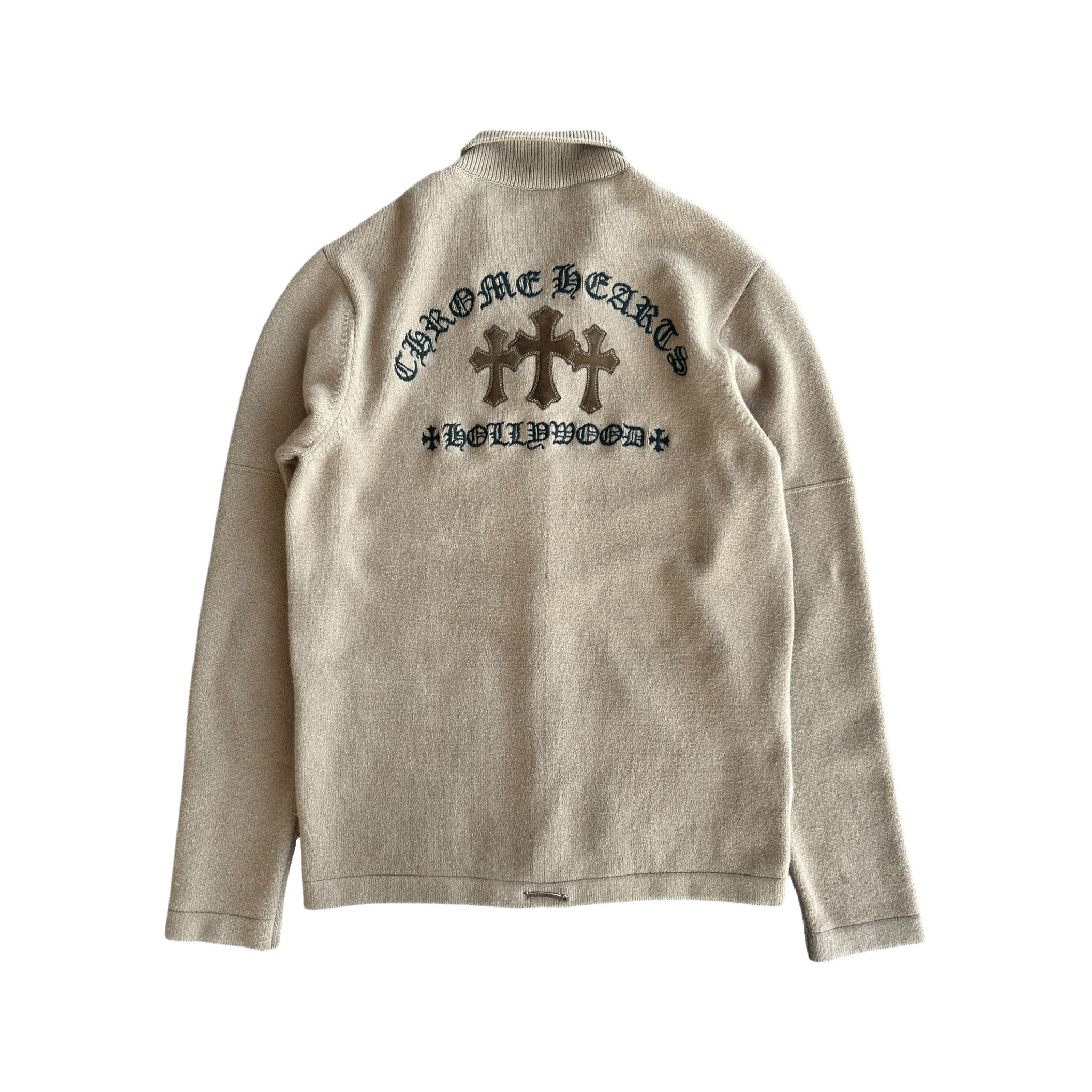 Chrome Hearts Brown Triple Cross Patch Cashmere Cardigan - Morely TrendsChrome Hearts Type here:)