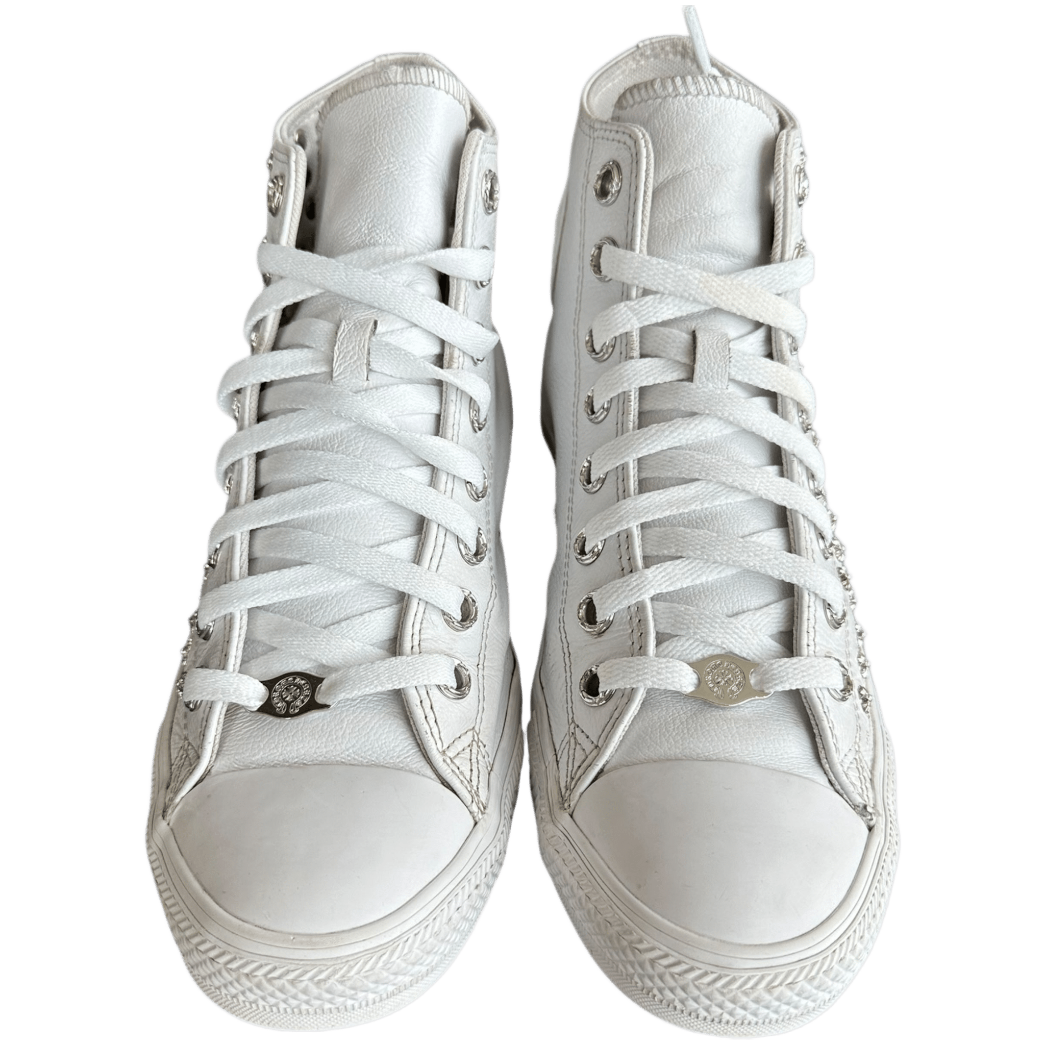 Chrome Hearts White Rhodium Cross High Top Converse - Morely TrendsChrome Hearts Type here:)