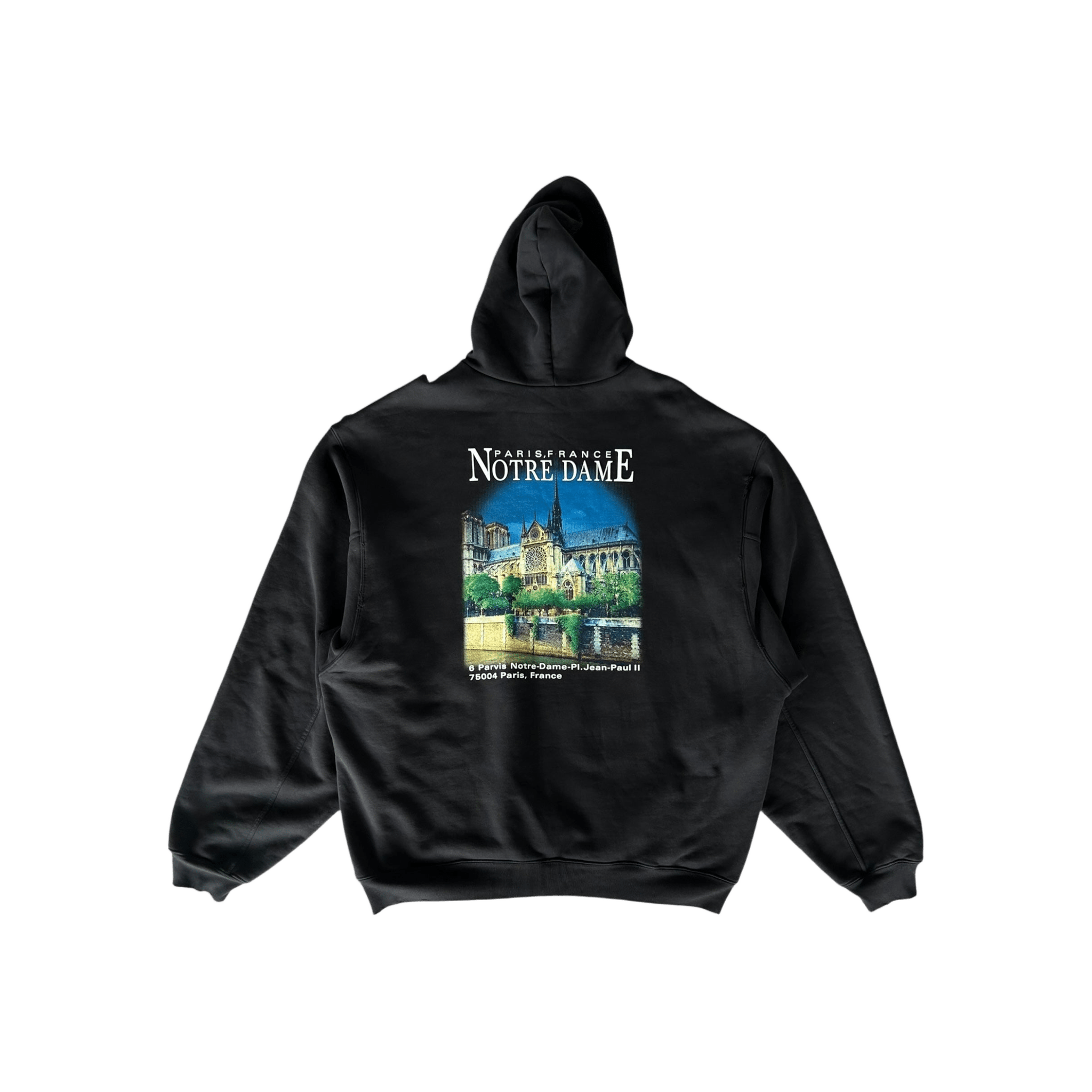 Balenciaga Black Notre Dame Distressed Hoodie - Morely TrendsBalenciaga Type here:)