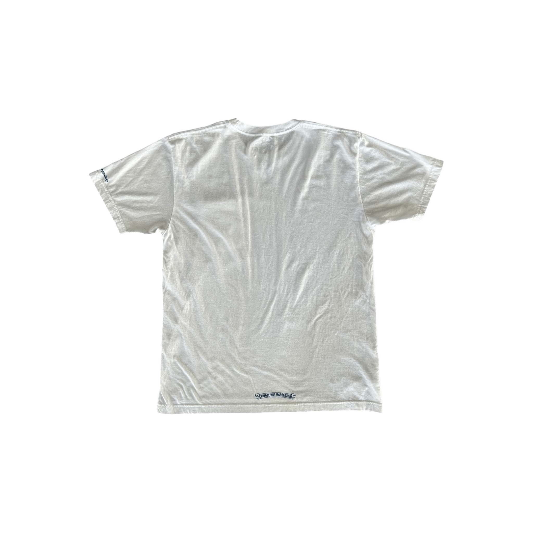 Chrome Hearts White & Blue Neck Logo T-Shirt - Morely TrendsChrome Hearts Type here:)