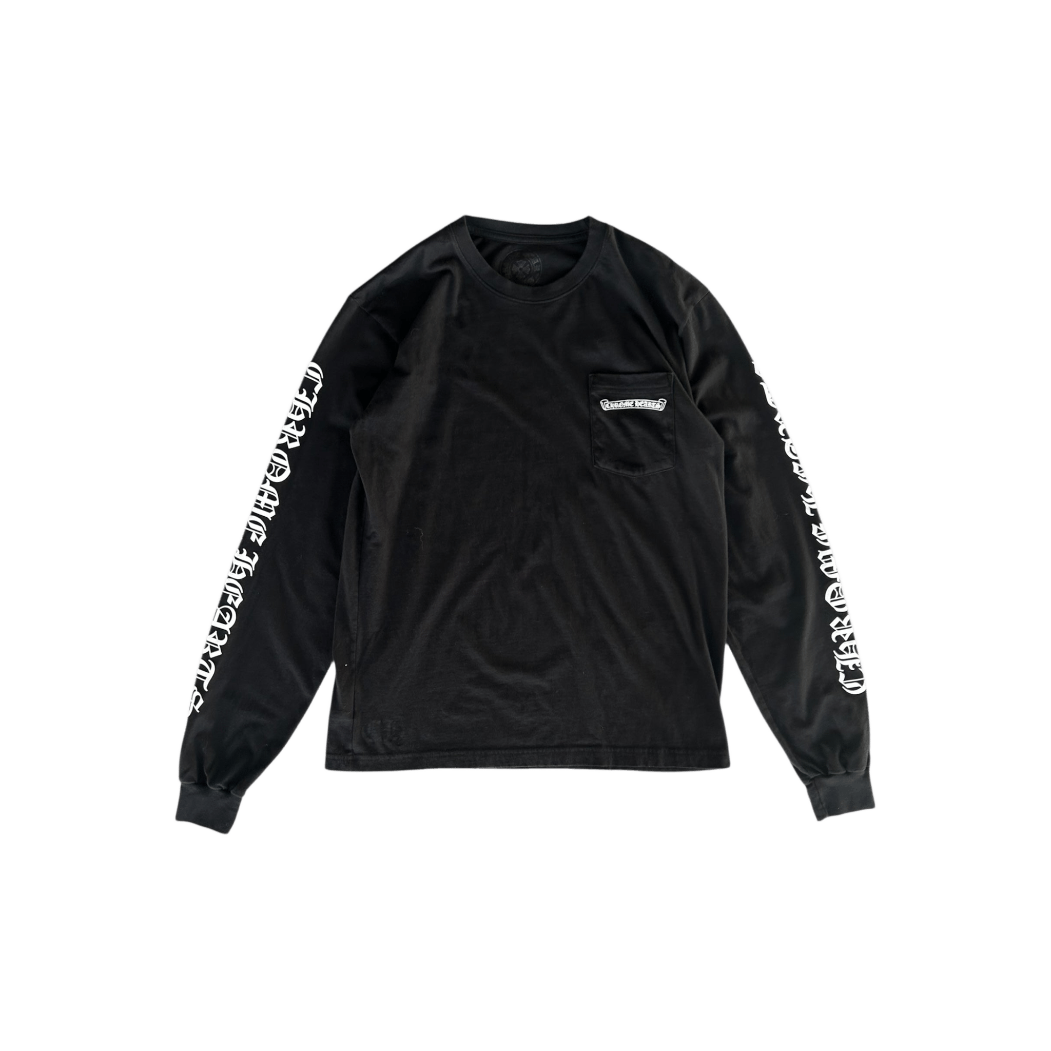 Chrome Hearts Black & White Neck Logo Longsleeve T-Shirt - Morely TrendsChrome Hearts Type here:)