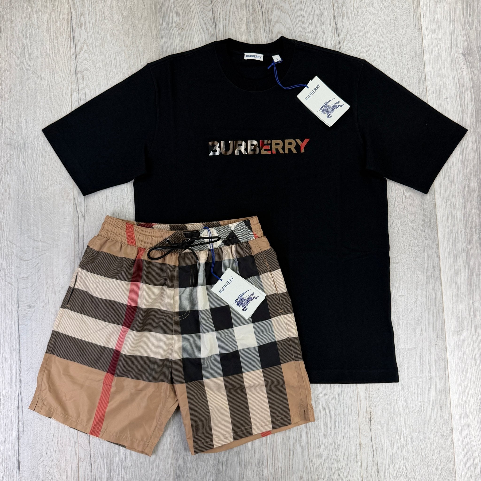 Burberry Men’s Black T-shirt & Shorts Set - Morely TrendsBurberry Type here:)