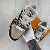 Louis Vuitton Men’s Moka Brown Monogram Flower Trainers - Uk 8 (Fit 8.5/9)