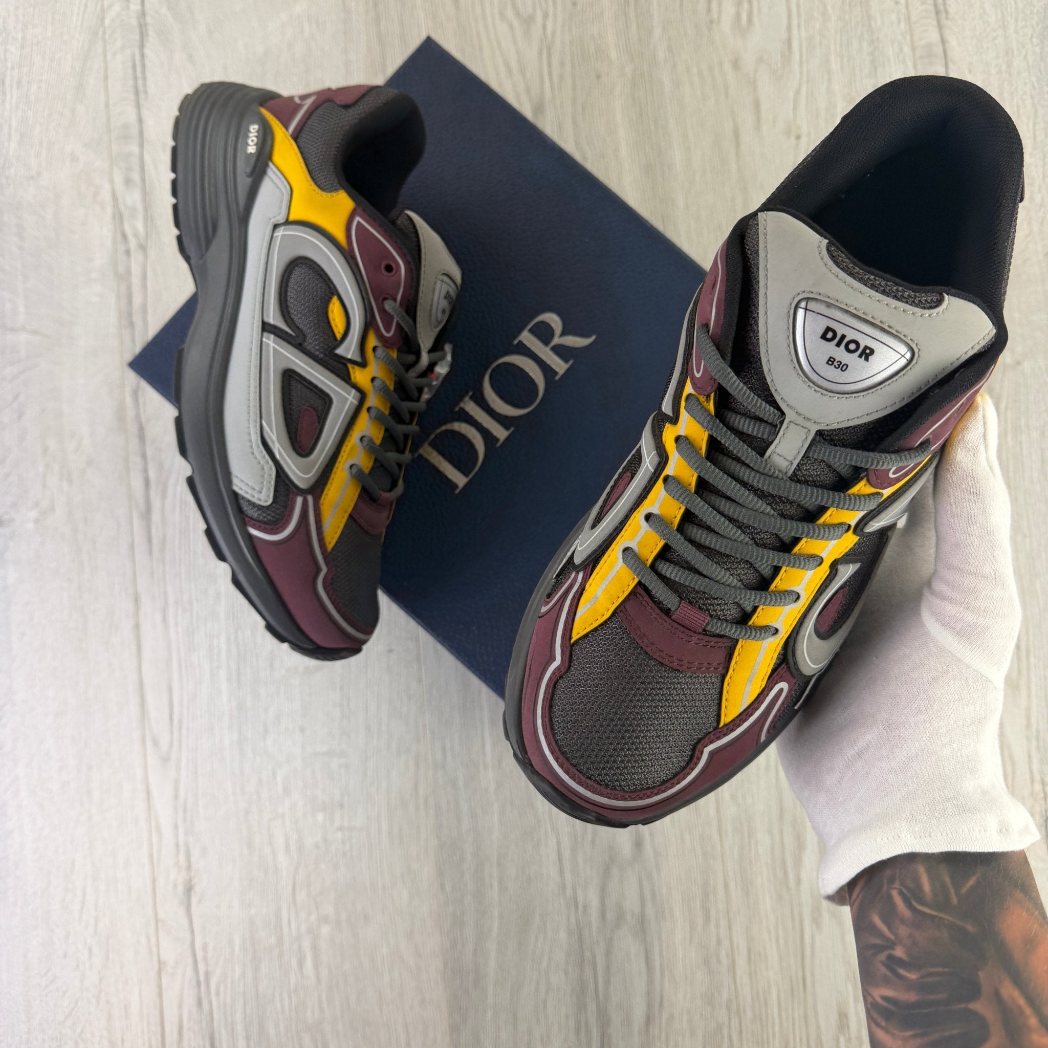 Dior B30 Men’s Burgundy / Yellow Trainers - 43 (Uk 9) - Morely TrendsDior Type here:)