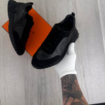 Hermes Men’s All Black Suede Bouncing Sneakers - 42.5 Fit (Uk 8.5) - Morely TrendsHermes Type here:)