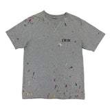 Dior Men’s Grey Paint Splattered T Shirt