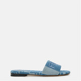 Fendi Denim Jacquard Slides