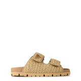 Prada Buckle Raffia Sandals