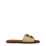 Miu Miu Logo Raffia Slides