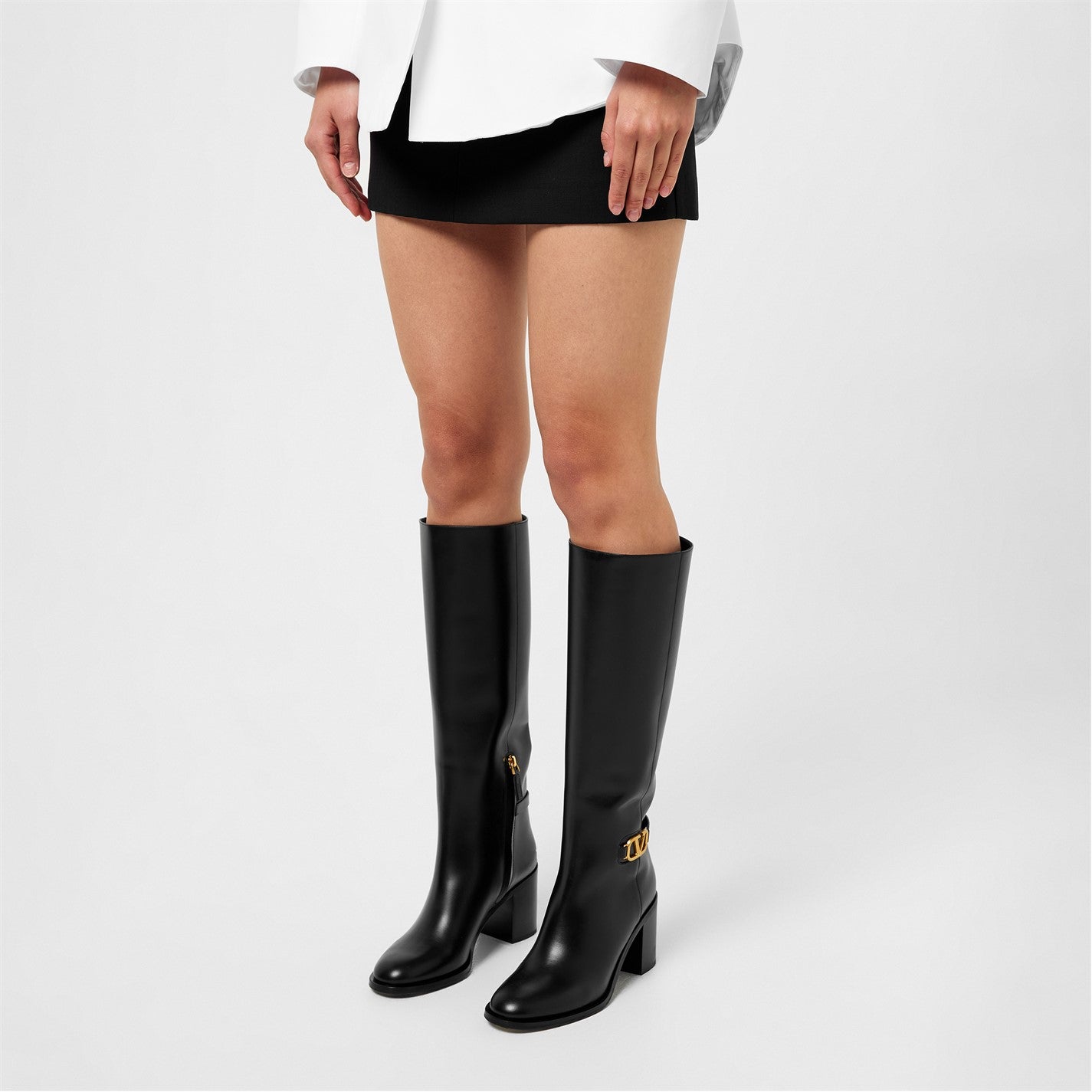 Valentino V Logo Knee High Boots