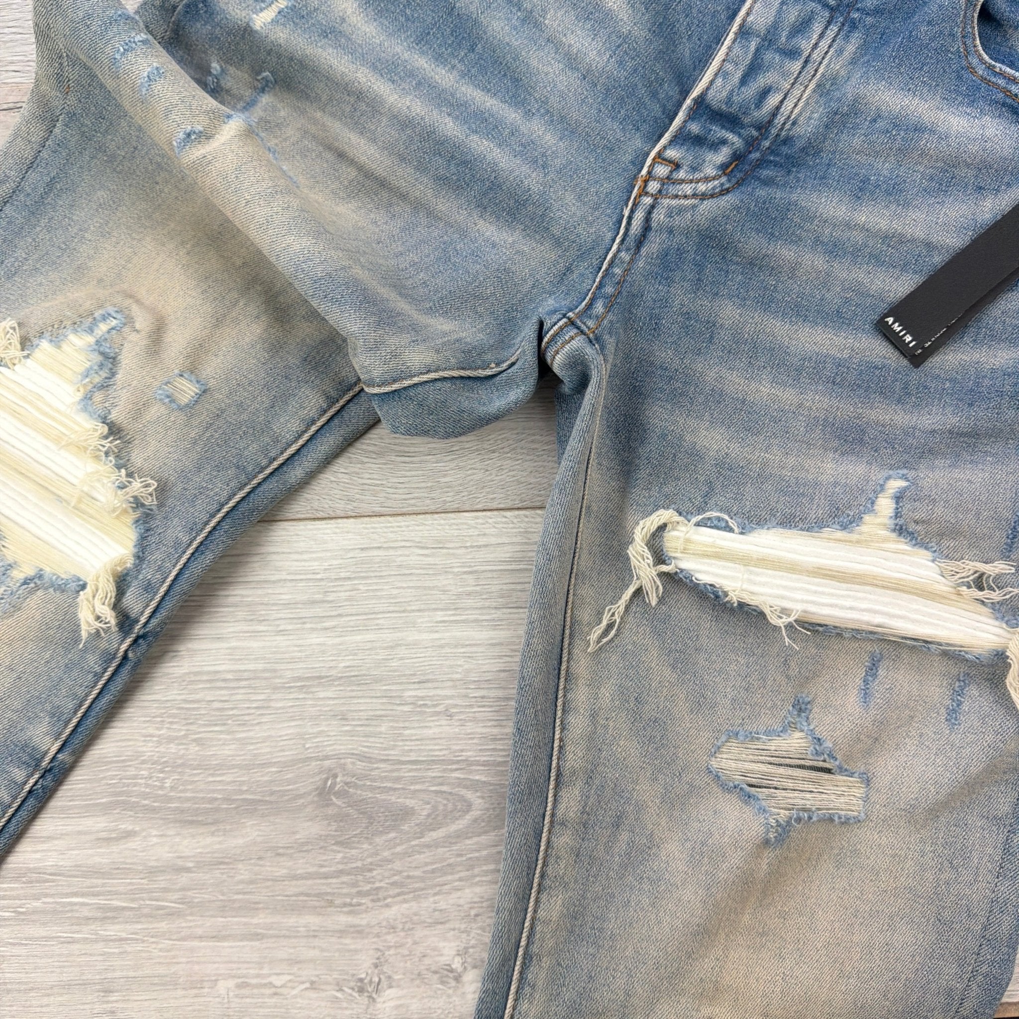 Amiri Men’s Blue MX1 Distressed Ripped Jeans - Uk 30 - Morely TrendsAmiri Type here:)