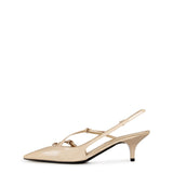 Miu Miu Brushed Leather Slingback Heels