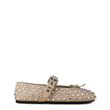 Miu Miu Studded Leather Ballerina Shoes