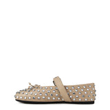 Miu Miu Studded Leather Ballerina Shoes