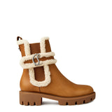 Christian Louboutin Cl Chelsea Shearling-Trimmed Ankle Boots