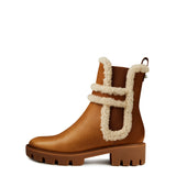 Christian Louboutin Cl Chelsea Shearling-Trimmed Ankle Boots