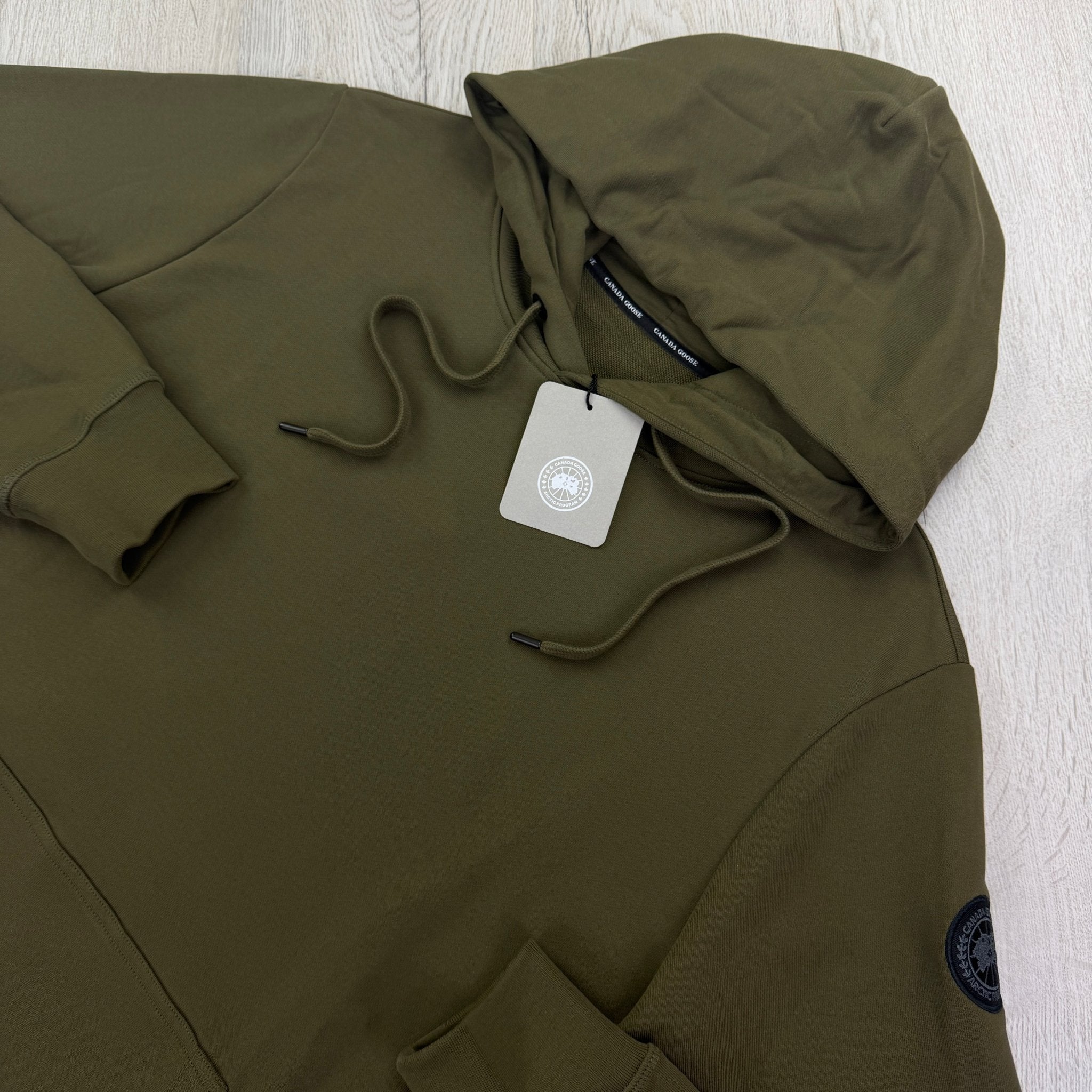 Canada Goose Men’s Black Badge Khaki Pullover Hoodie - XL - Morely TrendsCanada goose Type here:)