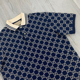 Gucci Men’s Navy GG Interlocking Polo Shirt