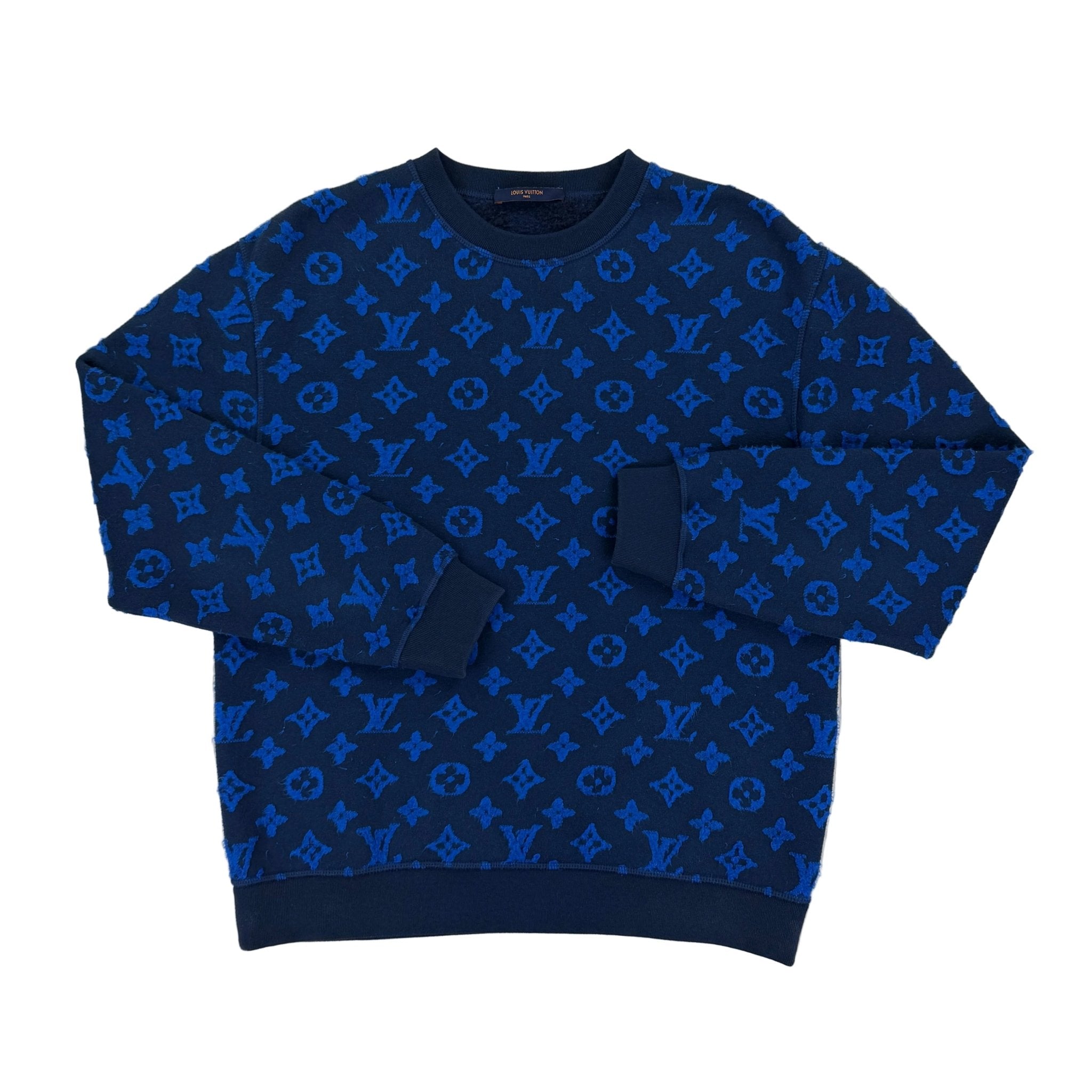 Louis Vuitton Men’s Blue Monogram Jacquard Crewneck Jumper - Small - Morely TrendsLouis Vuitton Type here:)