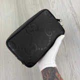 Gucci Jumbo GG Black Leather Travel Bag
