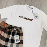 Burberry Men’s White T-shirt & Shorts Set