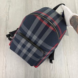 Burberry Men’s Navy Check Print Backpack