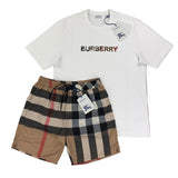 Burberry Men’s White T-shirt & Shorts Set