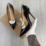 Christian Louboutin Women’s Black Kate 120 Patent Leather Pumps