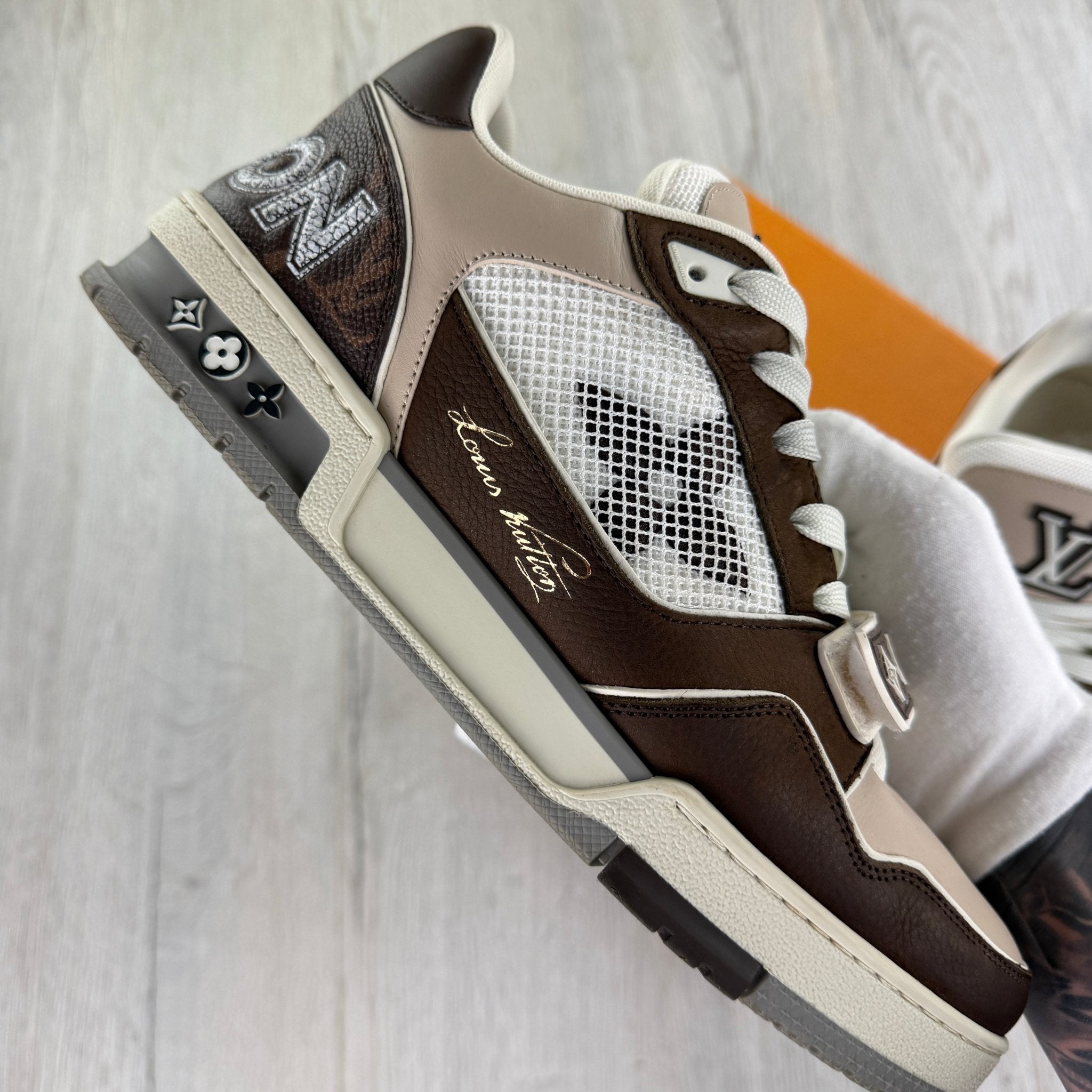 Louis Vuitton Men’s Moka Brown Monogram Flower Trainers - Uk 8 (Fit 8.5/9) - Morely TrendsLouis Vuitton Type here:)
