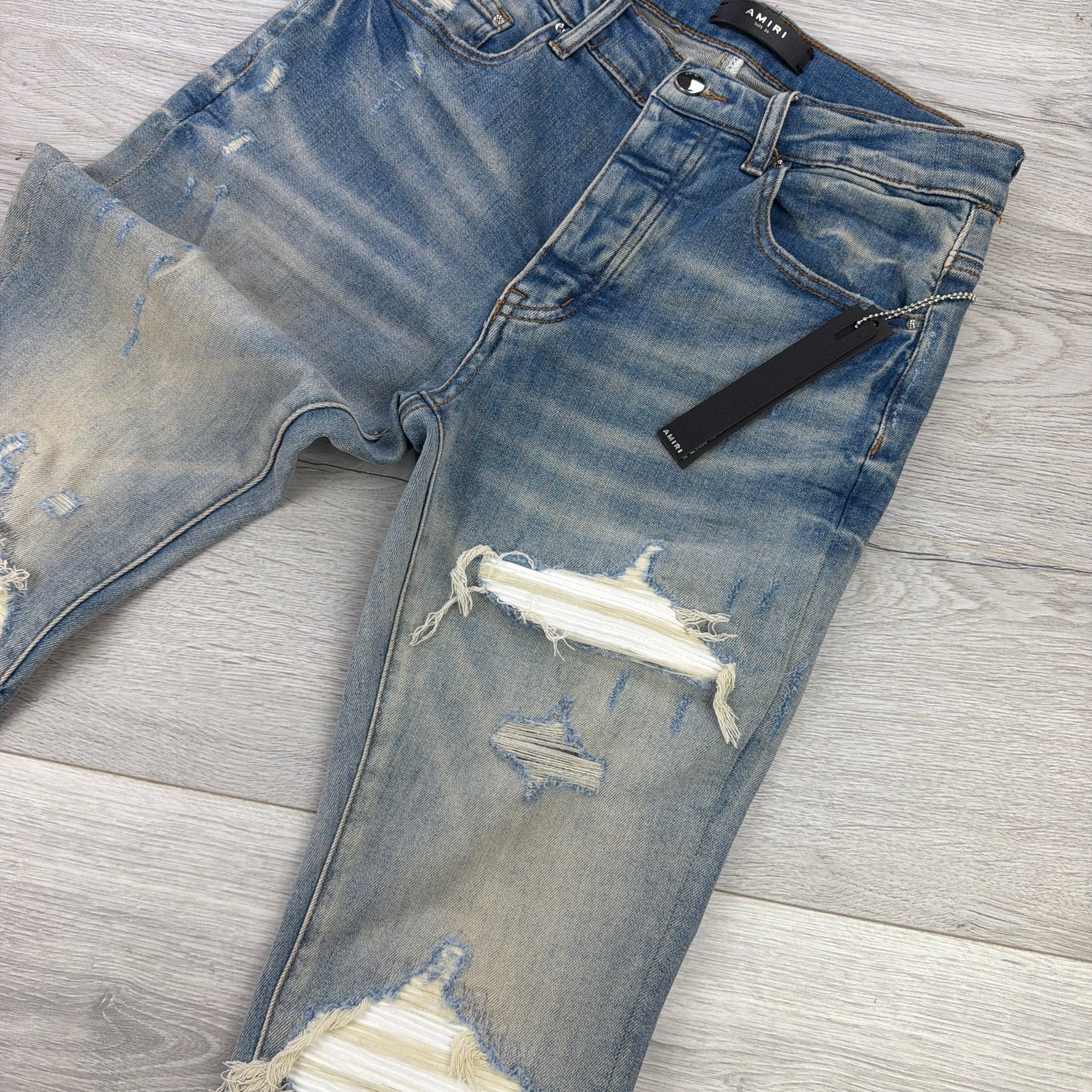 Amiri Men’s Blue MX1 Distressed Ripped Jeans - Uk 30 - Morely TrendsAmiri Type here:)