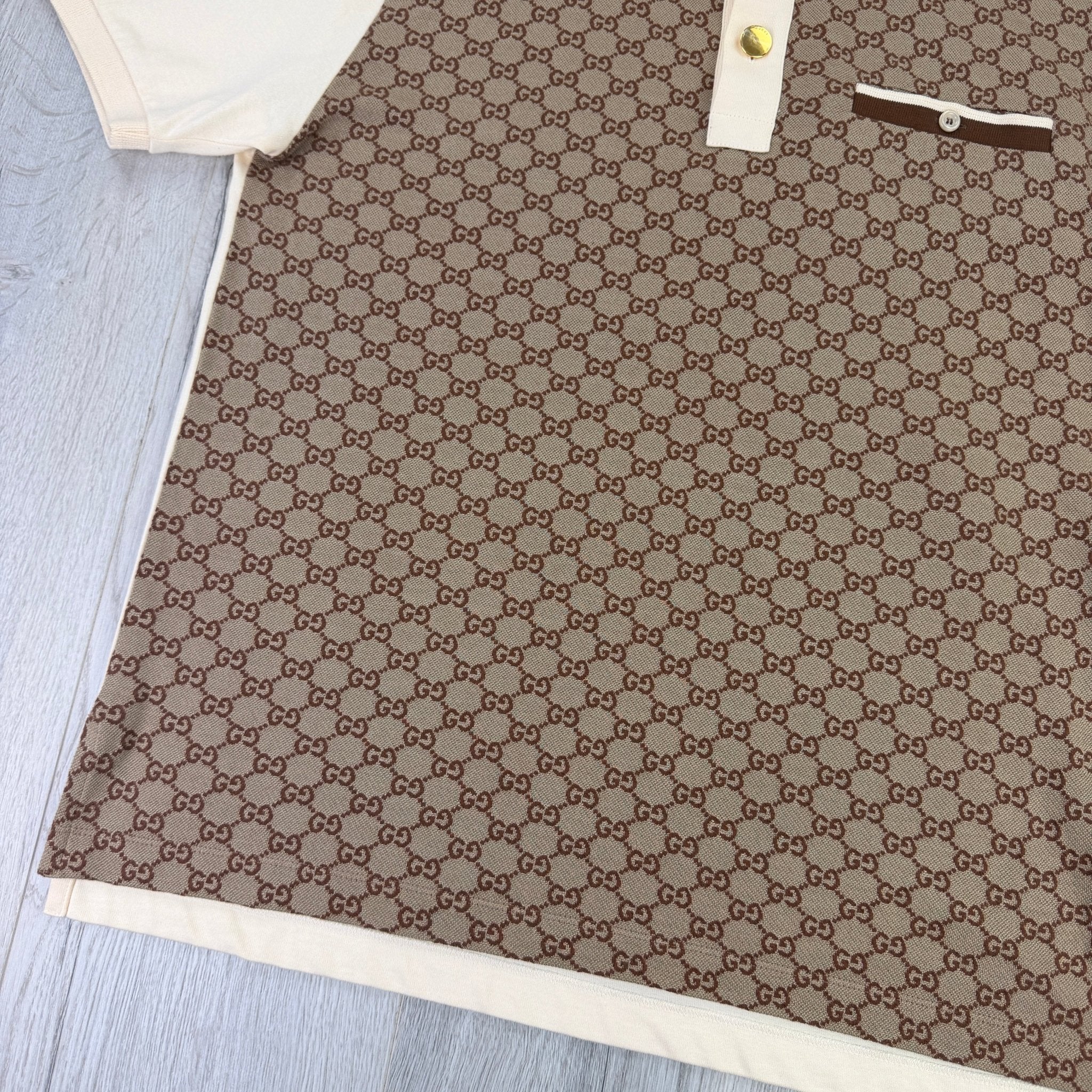 Gucci Men’s Beige GG Interlocking Polo - Medium - Morely TrendsGucci Type here:)