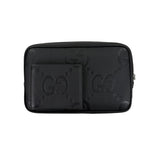 Gucci Jumbo GG Black Leather Toiletry / Travel Bag & Jumbo Wallet