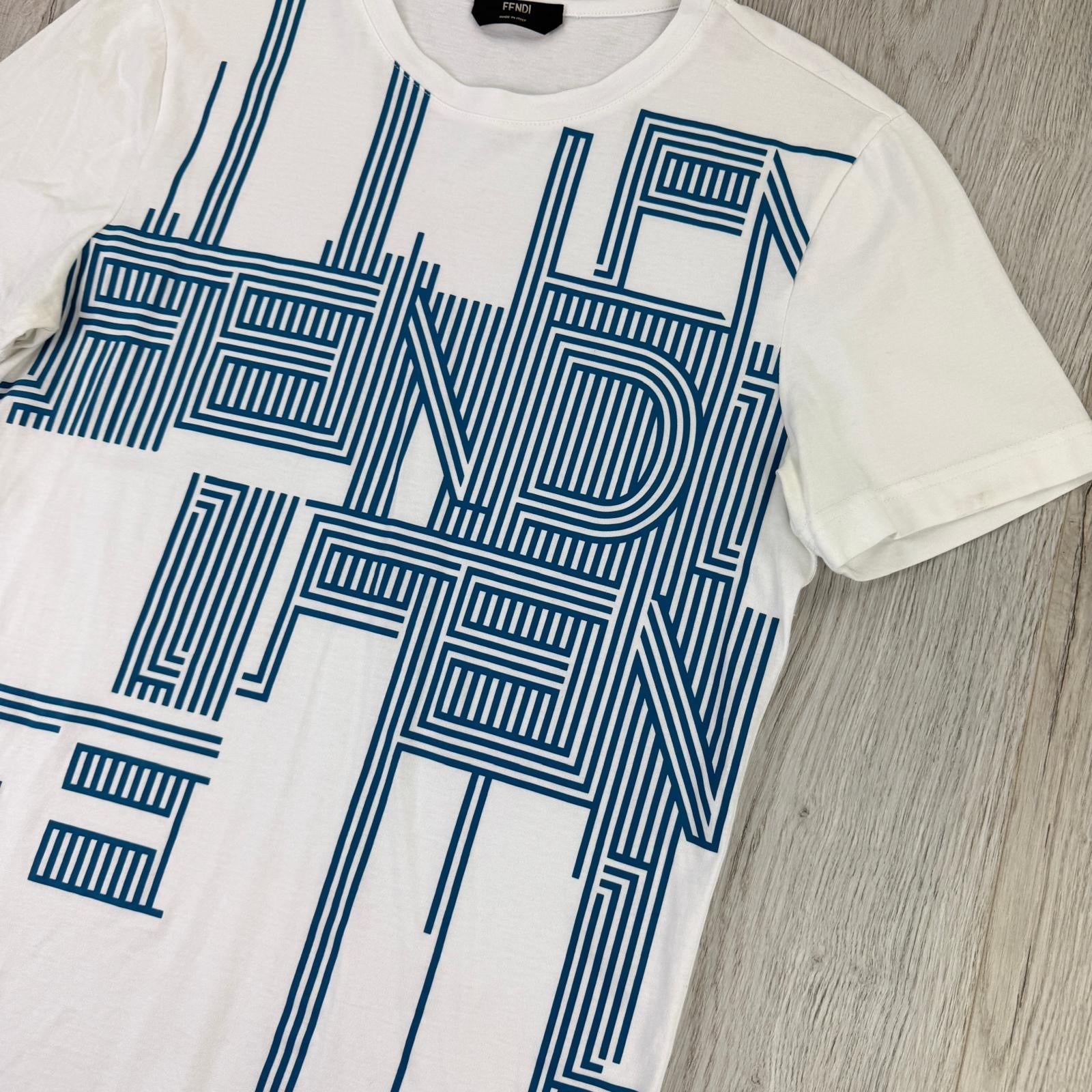 Fendi Men’s White & Blue T-shirt - XS - Morely TrendsFendi Type here:)