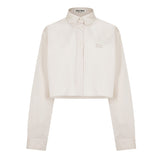 Miu Miu Poplin Embroidered Logo Shirt