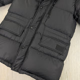 Burberry Men’s Haworth Hooded Check Black Down Jacket - Small (Fit Medium)