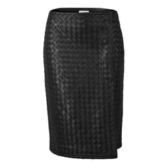 Bottega Veneta Intrecciato Leather Midi Wrap Skirt