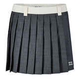 Miu Miu Slate Gray Pleated Skirt