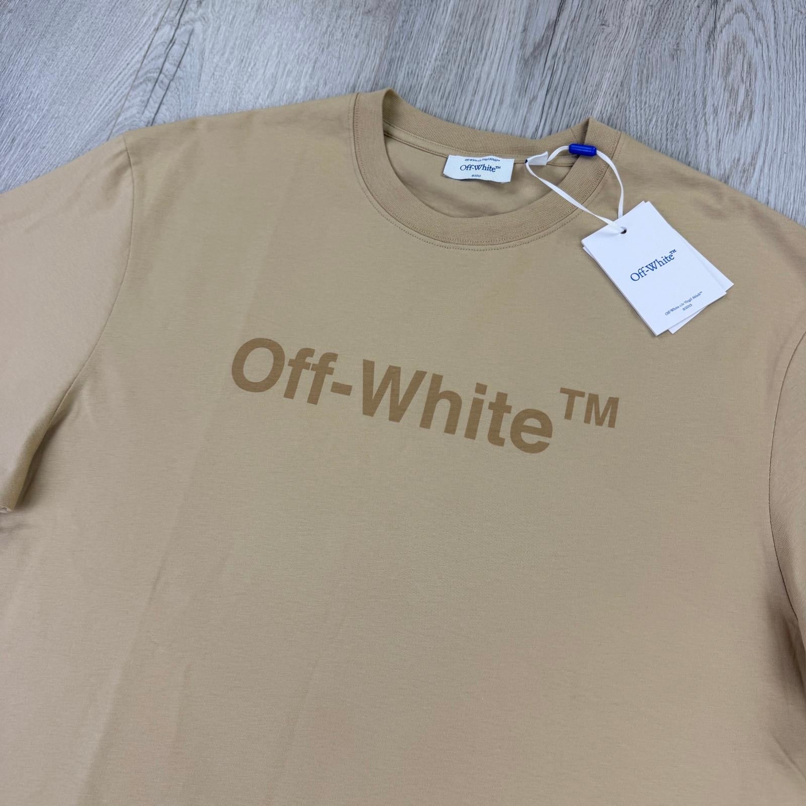 Off White Men’s Beige T-shirt - Medium - Morely TrendsOff white Type here:)