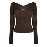 Jacquemus Pralu Logo Ribbed-Knit Top